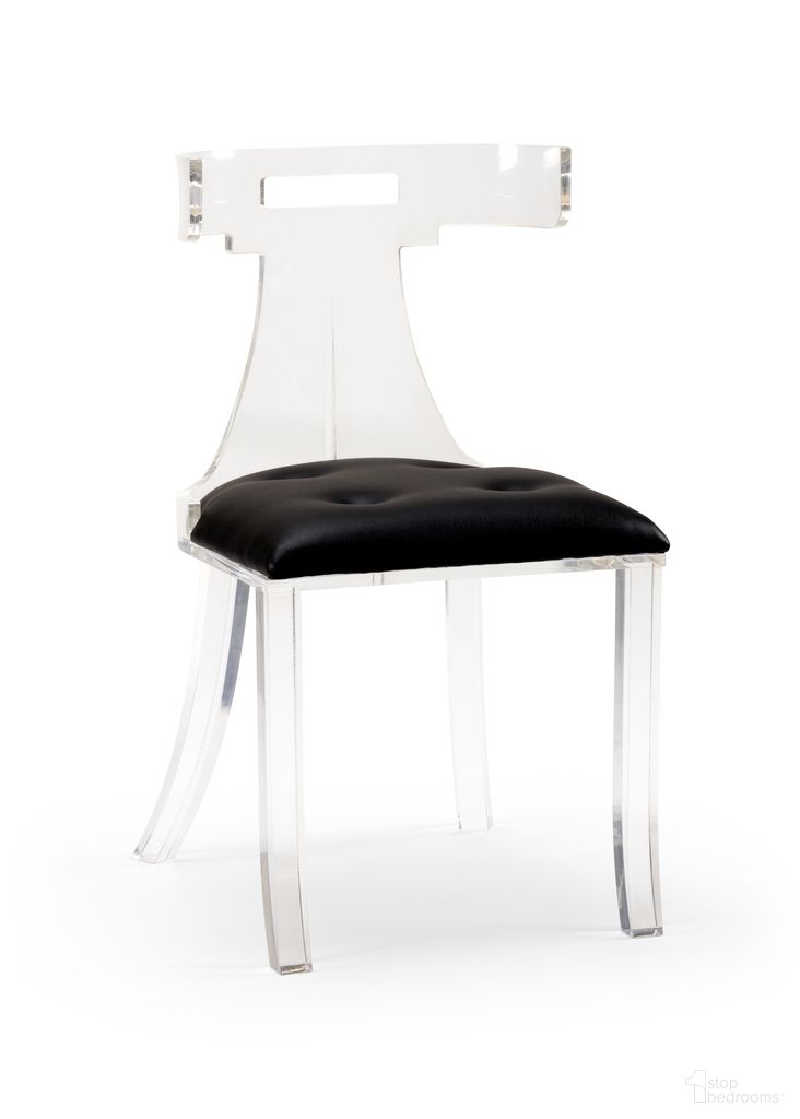 The appearance of Elsa Chair Leather Set of 2 In Clear designed by Wildwood in the modern / contemporary interior design. This black piece of furniture  was selected by 1StopBedrooms from Wildwood Collection to add a touch of cosiness and style into your home. Sku: 490168. Material: Acrylic. Chair Type: Side Chair.