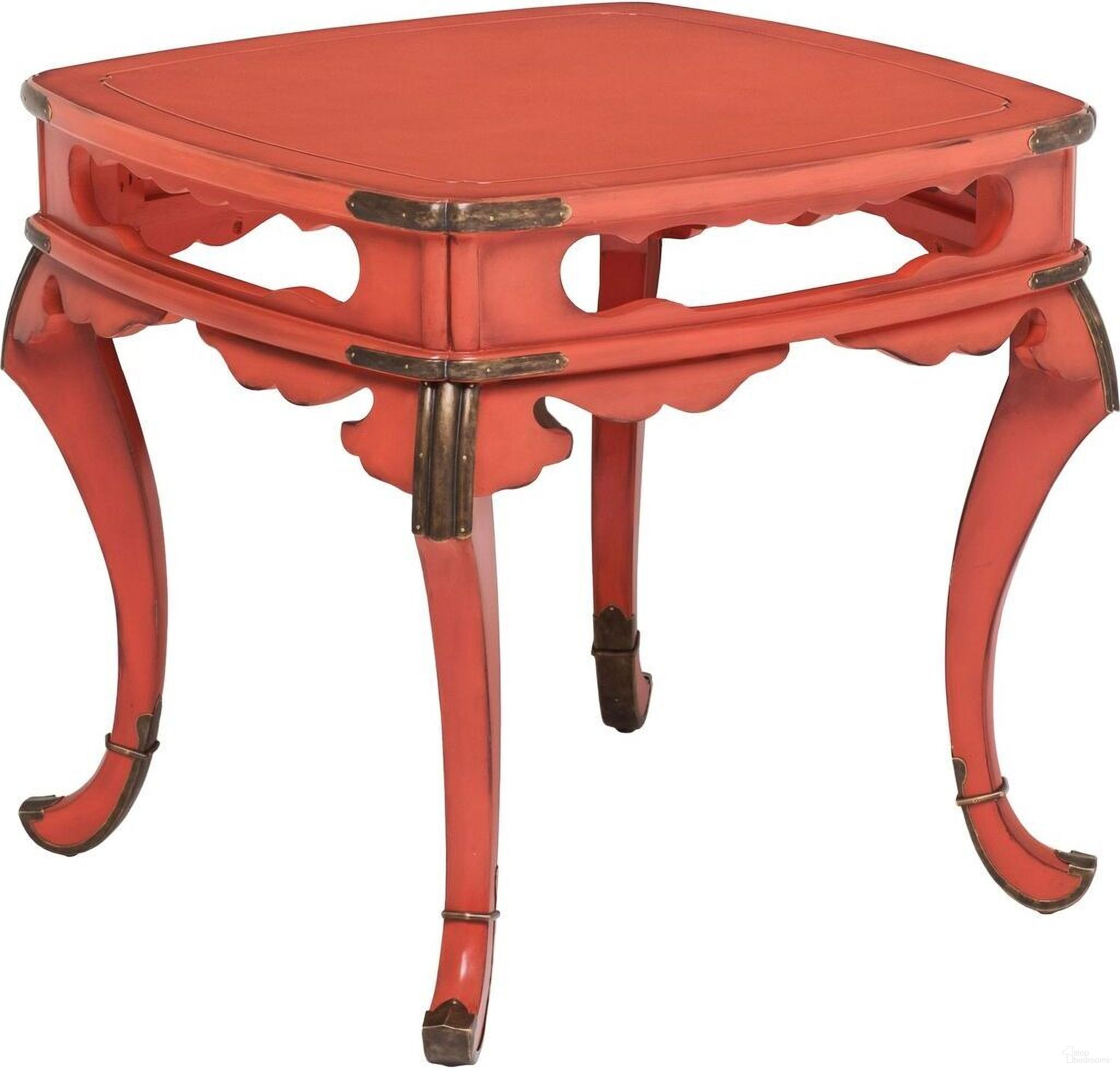 The appearance of Elsie Occasional Table In Persimmon designed by Maitland-Smith in the bohemian interior design. This persimmon piece of furniture  was selected by 1StopBedrooms from Maitland Smith Collection to add a touch of cosiness and style into your home. Sku: 8154-32. Material: Wood.