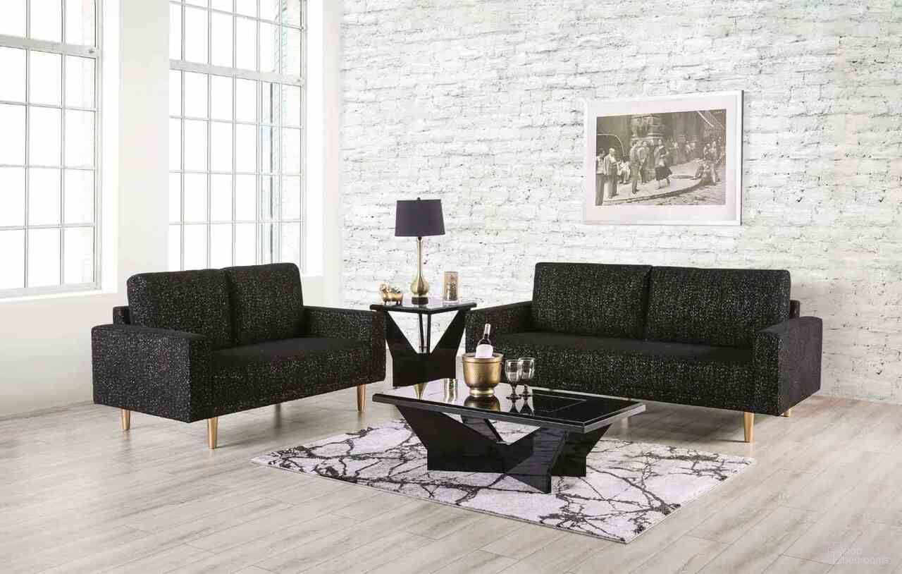The appearance of Elverum Living Room Set In Black designed by Furniture of America in the modern / contemporary interior design. This black piece of furniture was selected by 1StopBedrooms from Elverum Collection to add a touch of cosiness and style into your home. Sku: FM61000BK-SF;FM61000BK-LV. Material: Boucle.