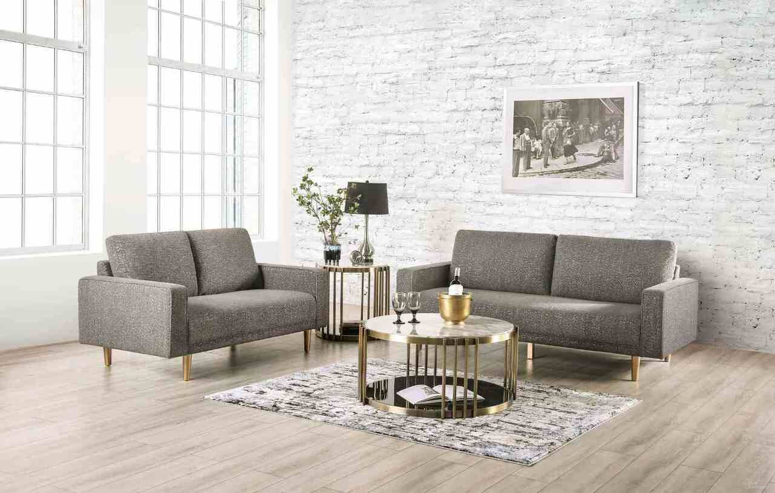 The appearance of Elverum Living Room Set In Charcoal Gray designed by Furniture of America in the modern / contemporary interior design. This charcoal gray piece of furniture  was selected by 1StopBedrooms from Elverum Collection to add a touch of cosiness and style into your home. Sku: FM61000GY-SF;FM61000GY-LV. Material: Boucle.