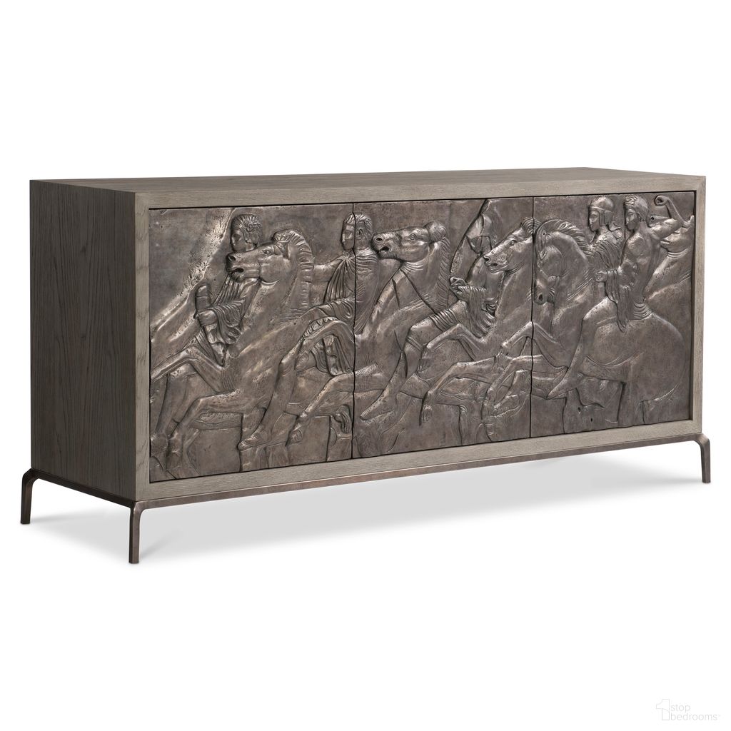 The appearance of Elysia Buffet In Bronze designed by Bernhardt in the transitional interior design. This bronze piece of furniture  was selected by 1StopBedrooms from Elysia Collection to add a touch of cosiness and style into your home. Sku: 332132. Material: Wood.