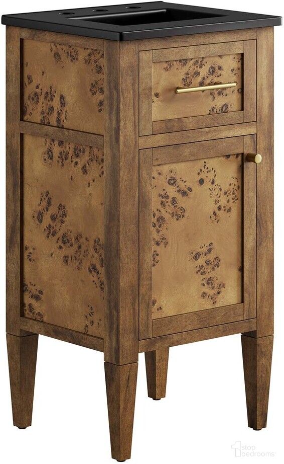 The appearance of Elysian 18 Inch Wood Bathroom Vanity In Black/Brown designed by Modway in the modern / contemporary interior design. This black/brown piece of furniture  was selected by 1StopBedrooms from Elysian Collection to add a touch of cosiness and style into your home. Sku: EEI-5068-BLK;EEI-6136-BRN. Material: Ceramic.