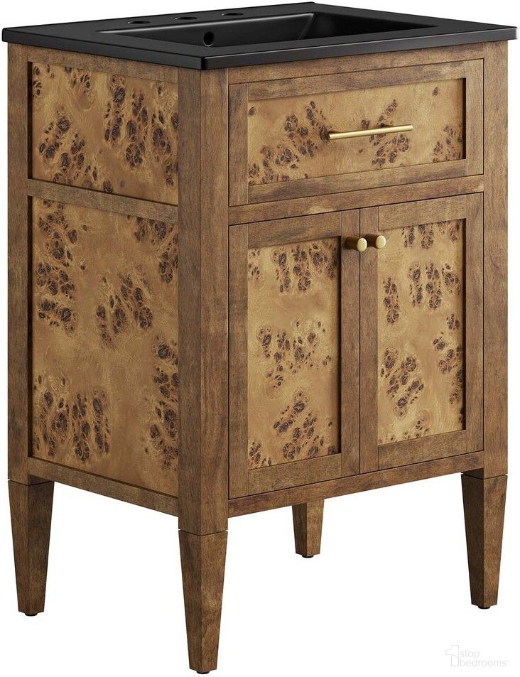 The appearance of Elysian 24 Inch Wood Bathroom Vanity In Black/Brown designed by Modway in the modern / contemporary interior design. This black and brown piece of furniture  was selected by 1StopBedrooms from Elysian Collection to add a touch of cosiness and style into your home. Sku: EEI-5069-BLK;EEI-6137-BRN. Material: Ceramic.