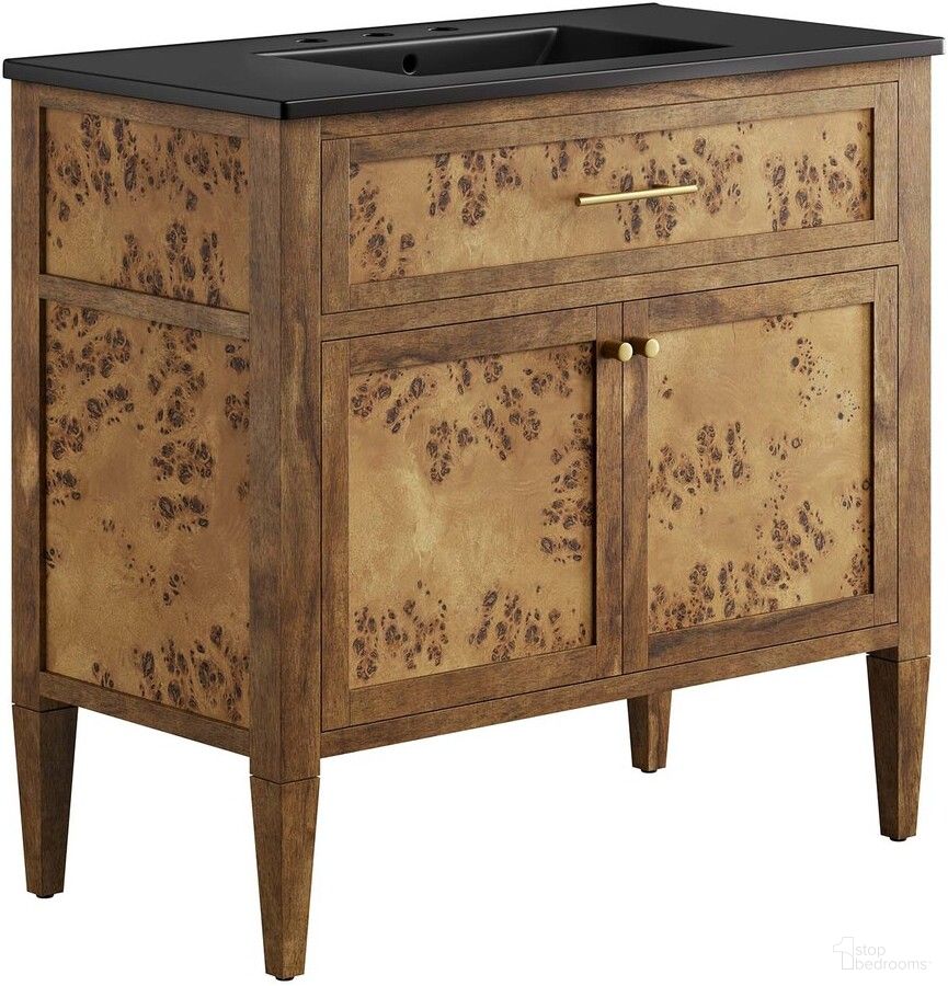 The appearance of Elysian 36 Inch Wood Bathroom Vanity In Black/Brown designed by Modway in the modern / contemporary interior design. This black and brown piece of furniture  was selected by 1StopBedrooms from Elysian Collection to add a touch of cosiness and style into your home. Sku: EEI-5071-BLK;EEI-6139-BRN. Material: Ceramic.