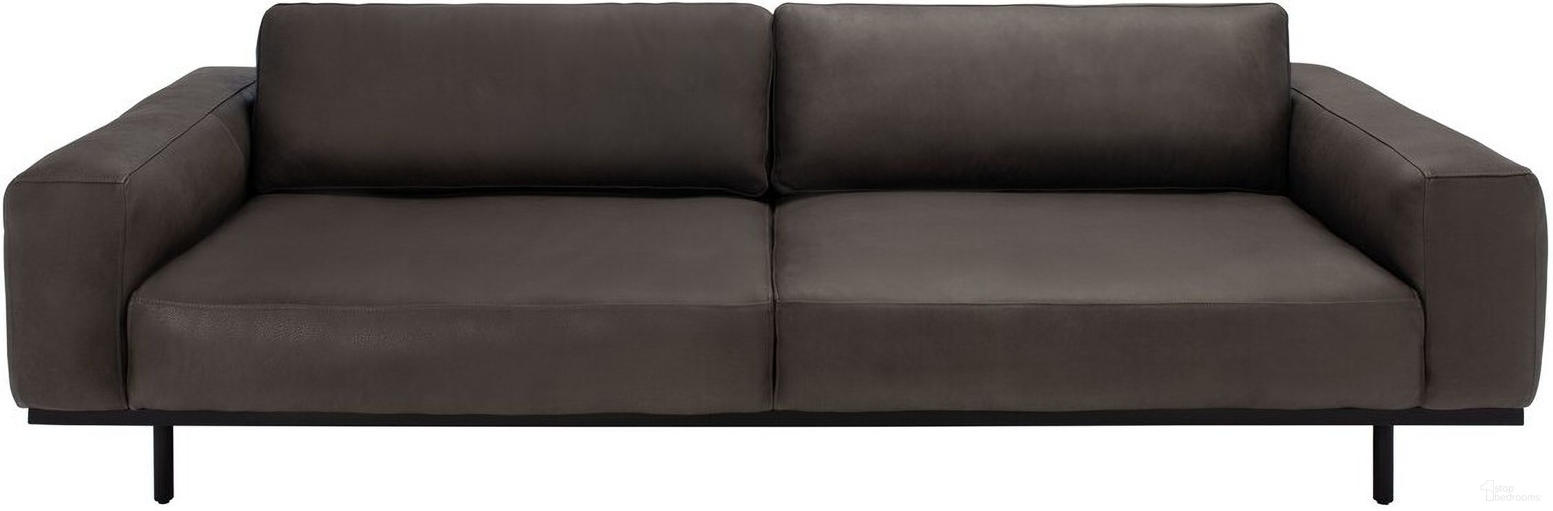 Elyssa Leather Sofa In Graphite