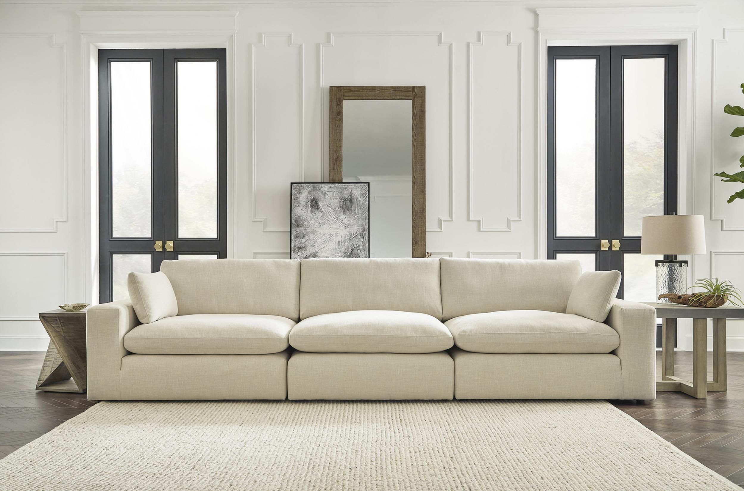 The appearance of Elyza Sofa In Linen designed by Signature Design by Ashley in the modern / contemporary interior design. This linen piece of furniture was selected by 1StopBedrooms from Elyza Collection to add a touch of cosiness and style into your home. Sku: 1000664;1000646;1000665. Material: Fabric.