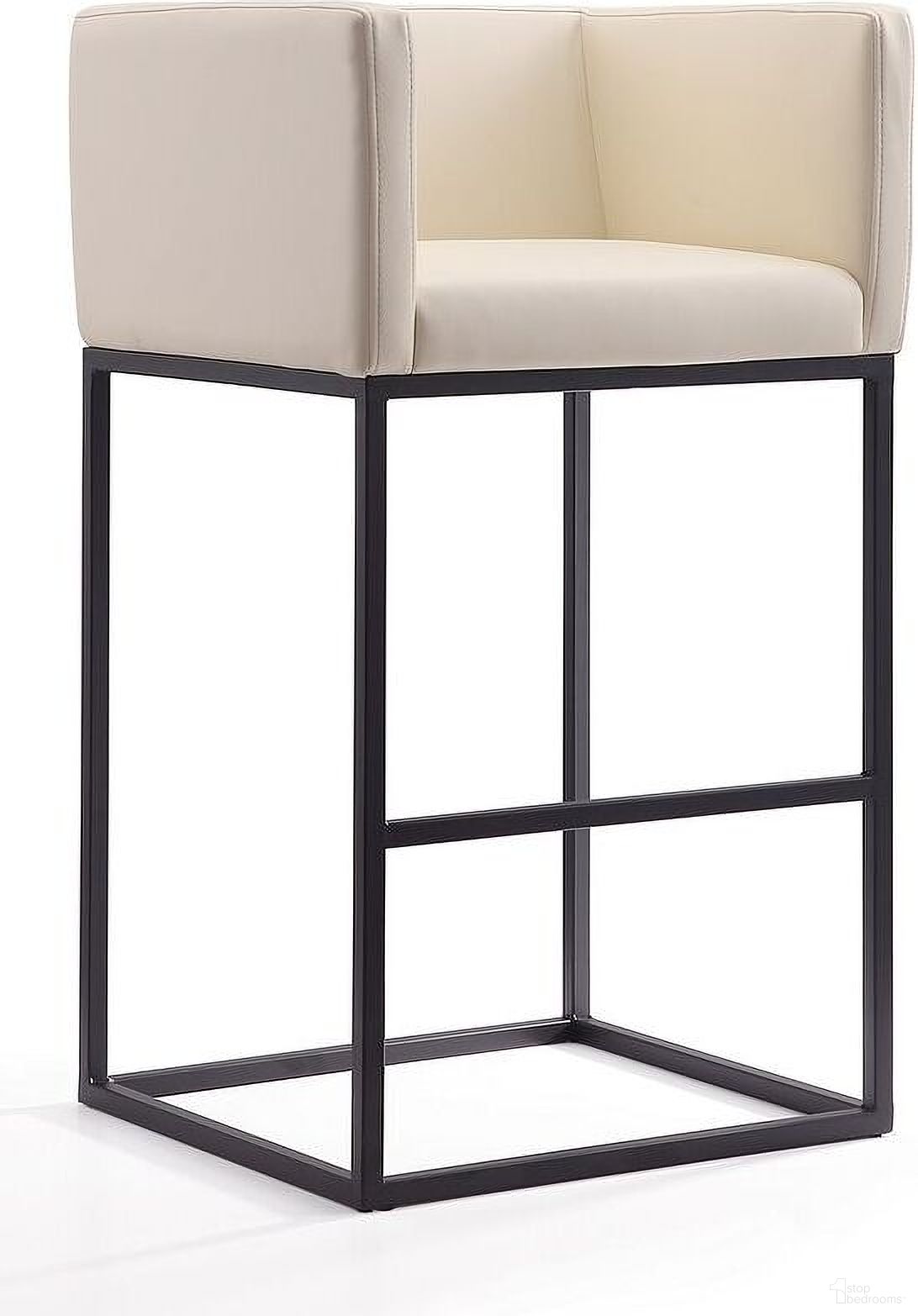 The appearance of Embassy Barstool in Cream and Black designed by Manhattan Comfort in the transitional interior design. This cream and black piece of furniture  was selected by 1StopBedrooms from Embassy Collection to add a touch of cosiness and style into your home. Sku: BS018-CR. Material: Metal.