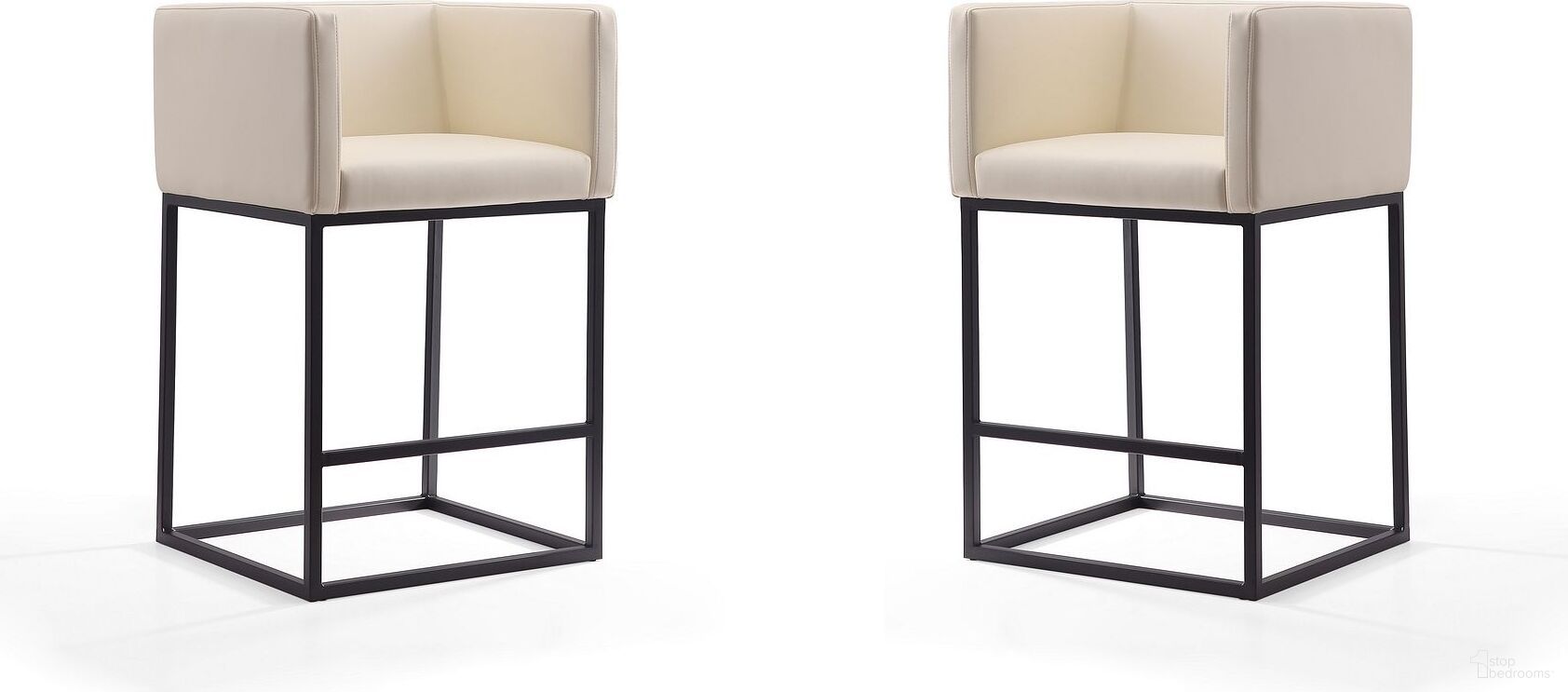 The appearance of Embassy Counter Stool in Cream and Black (Set of 2) designed by Manhattan Comfort in the transitional interior design. This cream and black piece of furniture was selected by 1StopBedrooms from Embassy Collection to add a touch of cosiness and style into your home. Sku: CS011-CR;CS011-CR. Material: Metal.