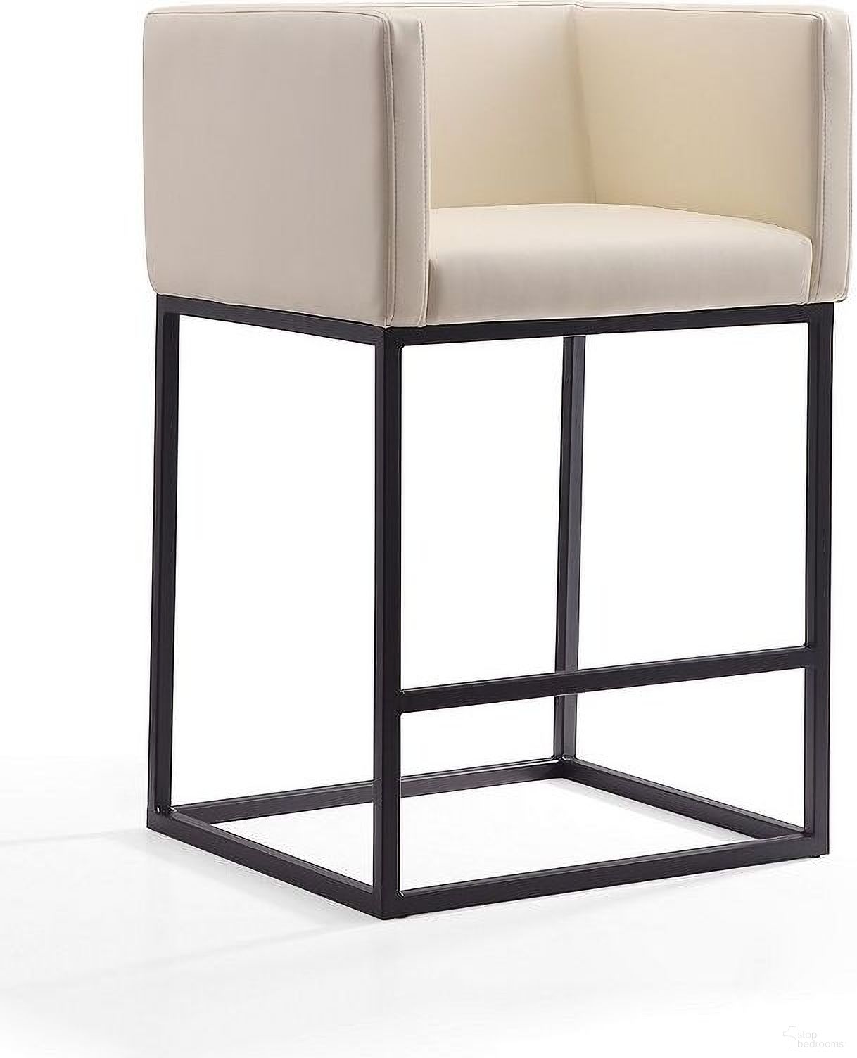 The appearance of Embassy Counter Stool in Cream and Black designed by Manhattan Comfort in the transitional interior design. This cream and black piece of furniture was selected by 1StopBedrooms from Embassy Collection to add a touch of cosiness and style into your home. Sku: CS011-CR. Material: Metal.