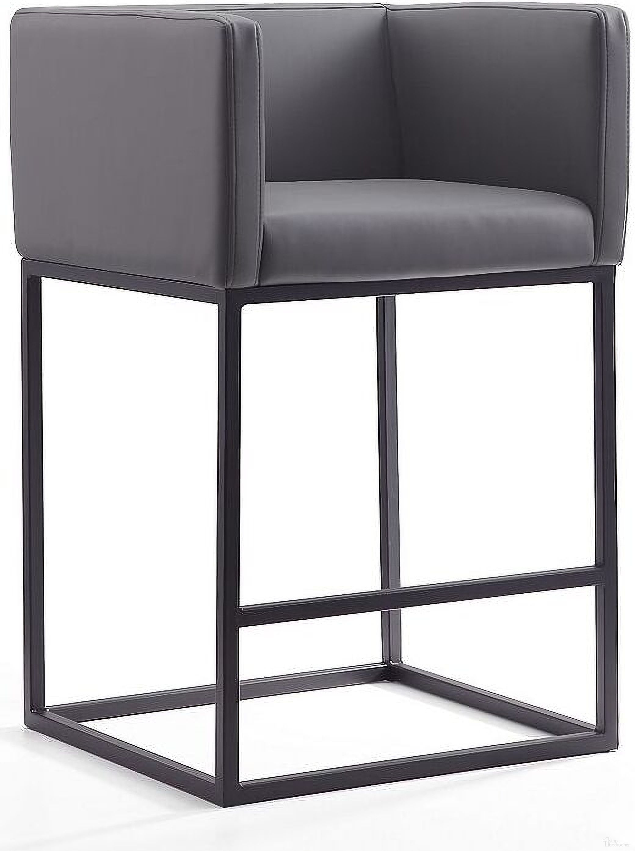 The appearance of Embassy Counter Stool in Grey and Black designed by Manhattan Comfort in the transitional interior design. This black and grey piece of furniture was selected by 1StopBedrooms from Embassy Collection to add a touch of cosiness and style into your home. Sku: CS011-GY. Material: Metal.
