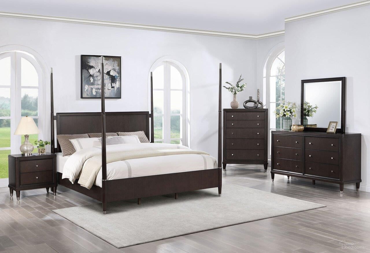 The appearance of Emberlyn Bedroom Set In Brown designed by Coaster in the transitional interior design. This brown piece of furniture  was selected by 1StopBedrooms from Emberlyn Collection to add a touch of cosiness and style into your home. Sku: 223061QB1;223061QB2;223061QB3;223062. Bed Type: Poster Bed. Material: Wood. Bed Size: Queen.
