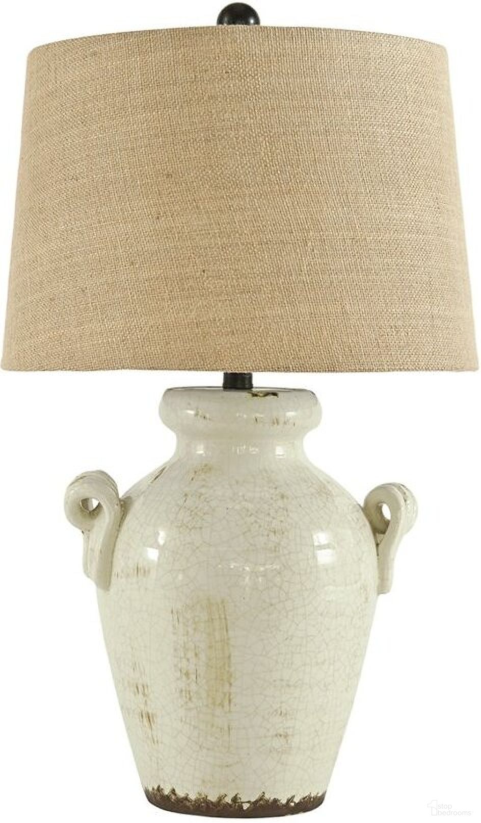 Emelda Cream Ceramic Table Lamp