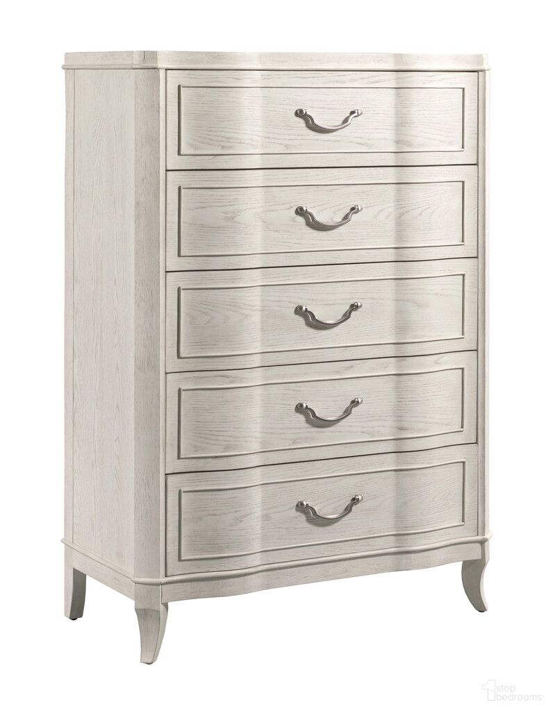 The appearance of Harmony Emelie Drawer Chest In Eggshell designed by American Drew in the modern / contemporary interior design. This eggshell piece of furniture was selected by 1StopBedrooms from Harmony Collection to add a touch of cosiness and style into your home. Sku: 266-215. Material: Wood.