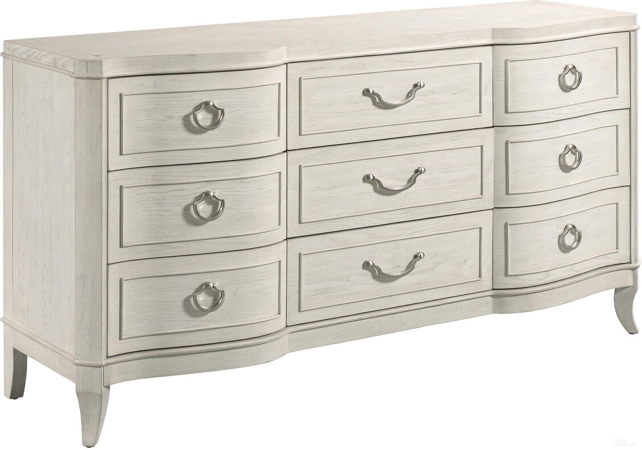 The appearance of Harmony Emelie Nine Drawer Dresser In Eggshell designed by American Drew in the modern / contemporary interior design. This eggshell piece of furniture was selected by 1StopBedrooms from Harmony Collection to add a touch of cosiness and style into your home. Sku: 266-130. Material: Wood.