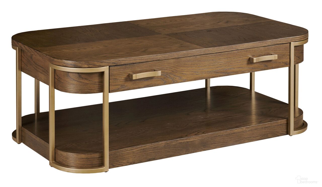 Emerit Rectangular Coffee Table with Casters In Spice