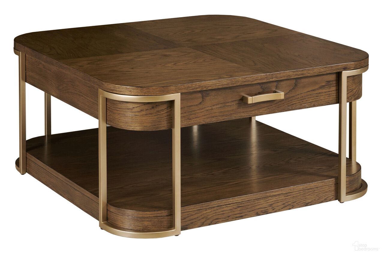 Emerit Square Coffee Table with Casters In Spice