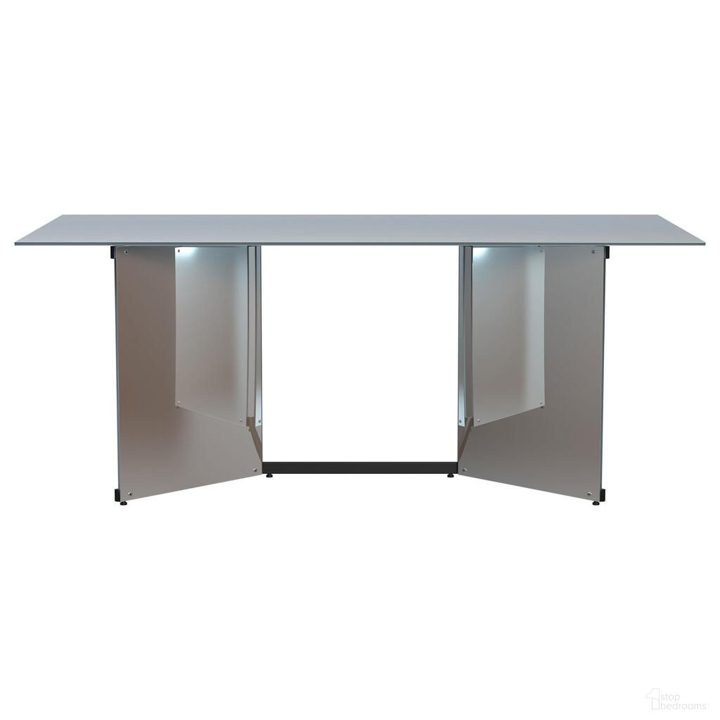 The appearance of Emery 76 Inch Rectangular Mirrored Dining Table In Silver designed by Coaster in the modern / contemporary interior design. This silver piece of furniture  was selected by 1StopBedrooms from Emery Collection to add a touch of cosiness and style into your home. Sku: 108091B1;108091B2. Table Base Style: Double Pedestal. Material: Glass. Table Top Shape: Rectangular. Size: 37" x 76".