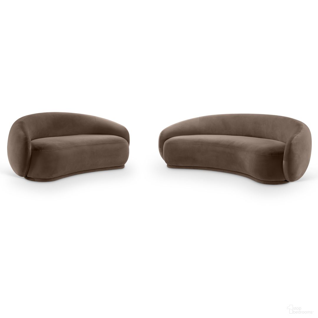 Emery Living Room Set In Brown Velvet