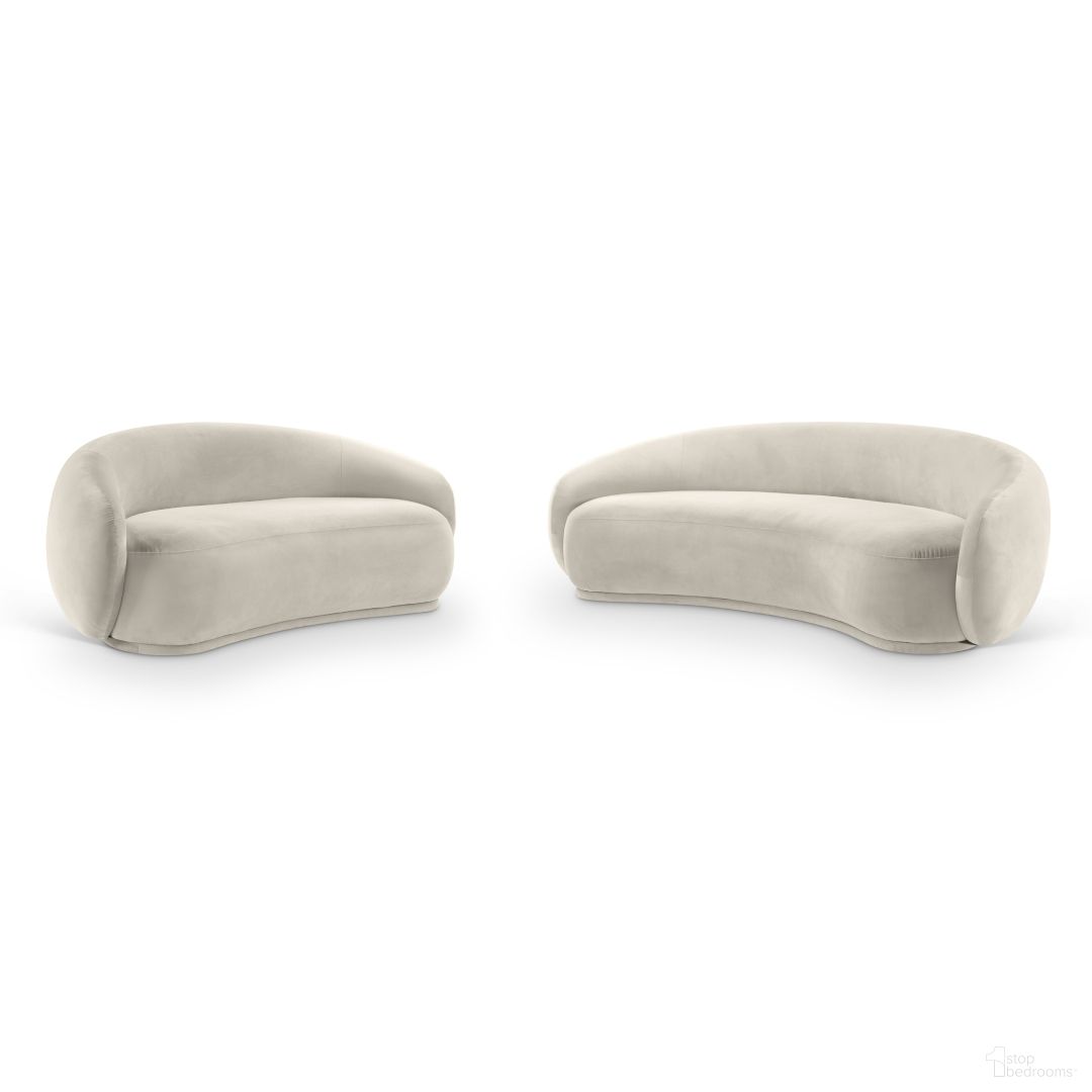 The appearance of Emery Living Room Set In Cream Velvet designed by Meridian in the modern / contemporary interior design. This cream velvet piece of furniture was selected by 1StopBedrooms from Emery Collection to add a touch of cosiness and style into your home. Sku: 44044Cream-S;44044Cream-L. Material: Velvet.