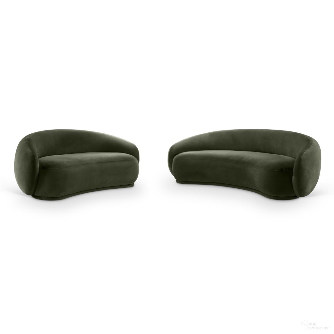 The appearance of Emery Living Room Set In Green Velvet designed by Meridian in the modern / contemporary interior design. This green velvet piece of furniture was selected by 1StopBedrooms from Emery Collection to add a touch of cosiness and style into your home. Sku: 44044Green-S;44044Green-L. Material: Velvet.