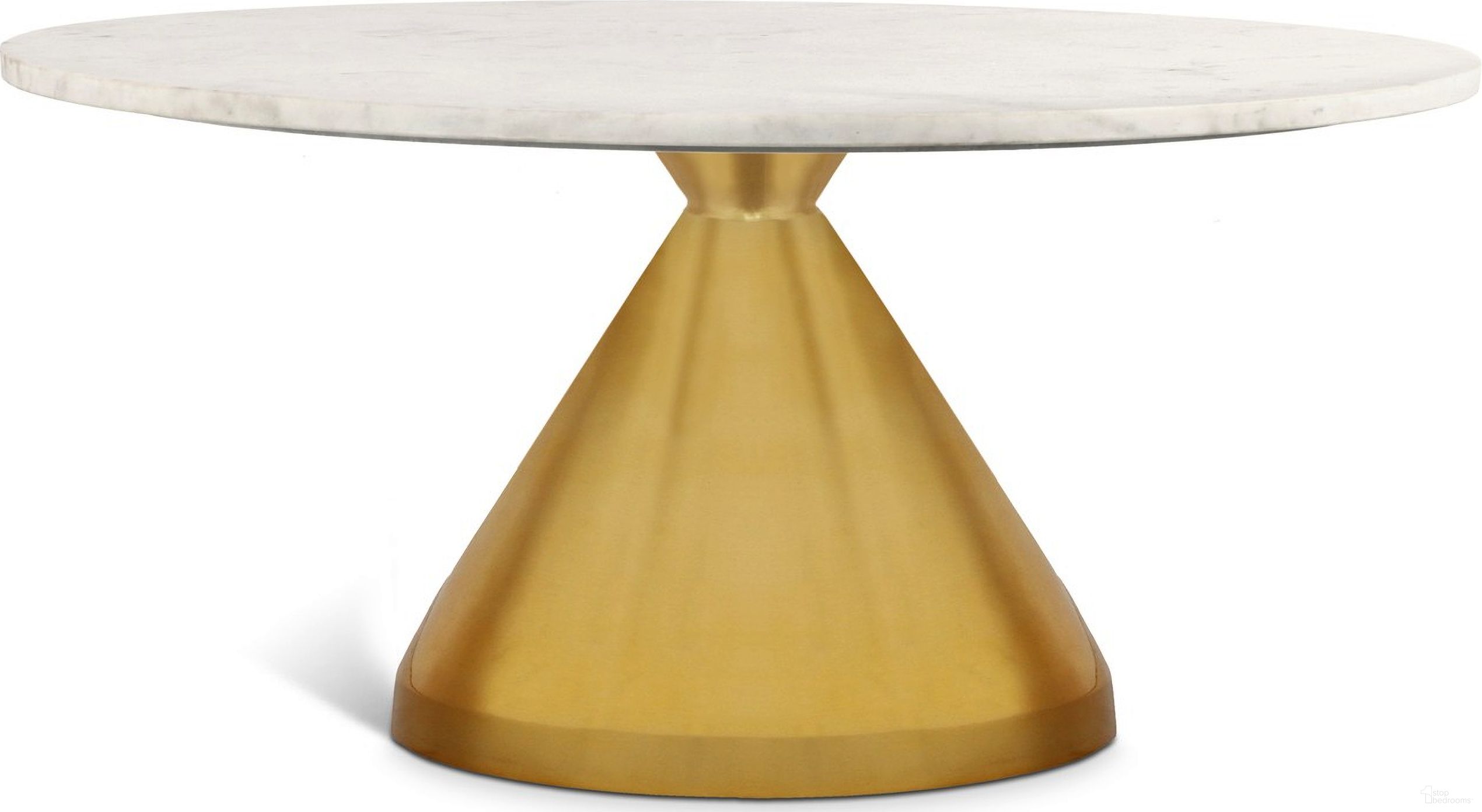 The appearance of Emery Marble Coffee Table In White designed by Meridian in the modern / contemporary interior design. This white piece of furniture  was selected by 1StopBedrooms from Emery Collection to add a touch of cosiness and style into your home. Sku: 285-CT Box 1/2 (Marble Top);285-CT Box 2/2 (Base). Material: Stainless Steel.