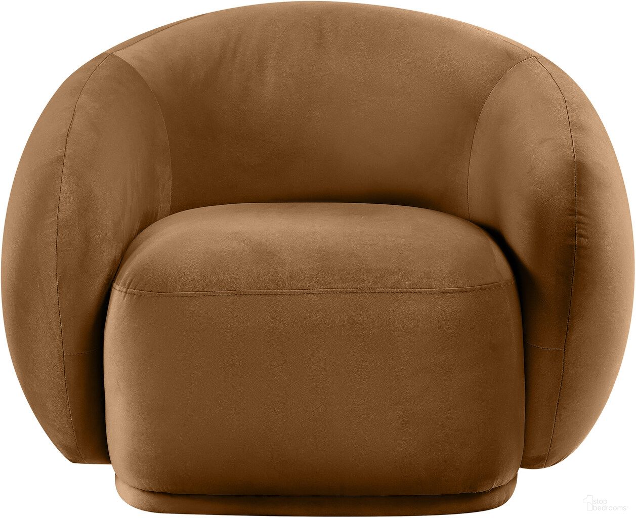 The appearance of Emery Velvet Chair In Saddle designed by Meridian in the modern / contemporary interior design. This saddle piece of furniture  was selected by 1StopBedrooms from Emery Collection to add a touch of cosiness and style into your home. Sku: 44044Saddle-C. Material: Velvet.