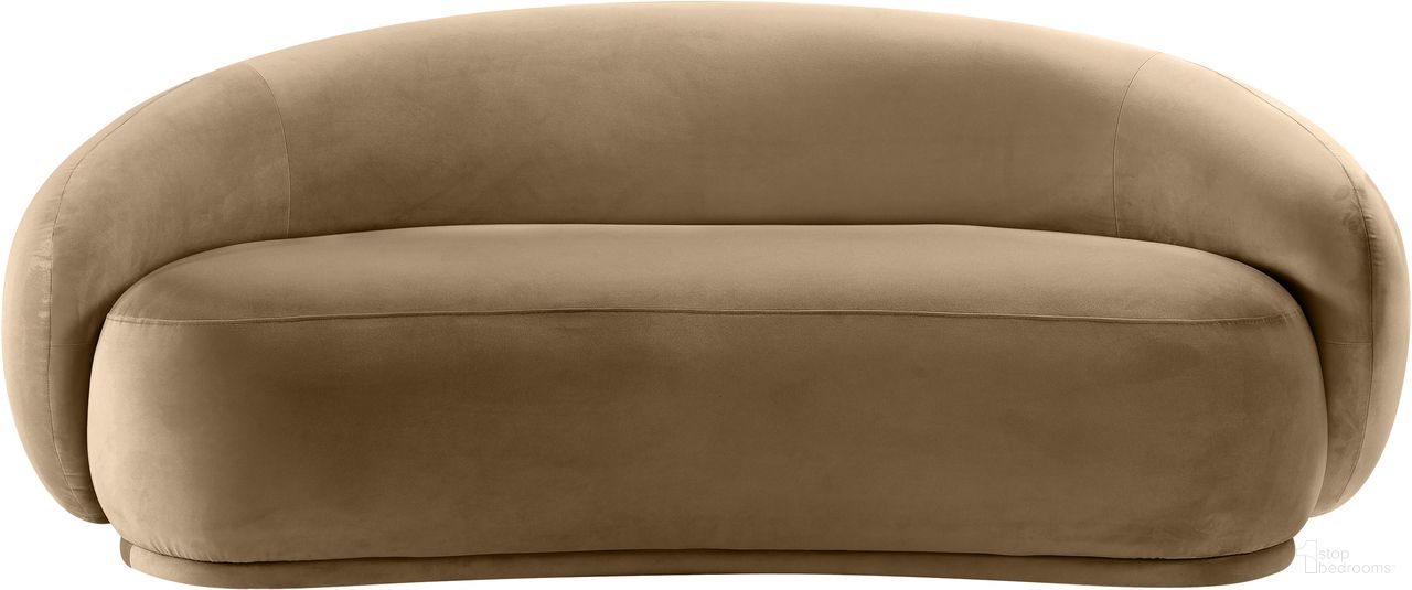 The appearance of Emery Velvet Loveseat In Beige Velvet designed by Meridian in the modern / contemporary interior design. This beige velvet piece of furniture  was selected by 1StopBedrooms from Emery Collection to add a touch of cosiness and style into your home. Sku: 44044Beige-L. Material: Velvet.