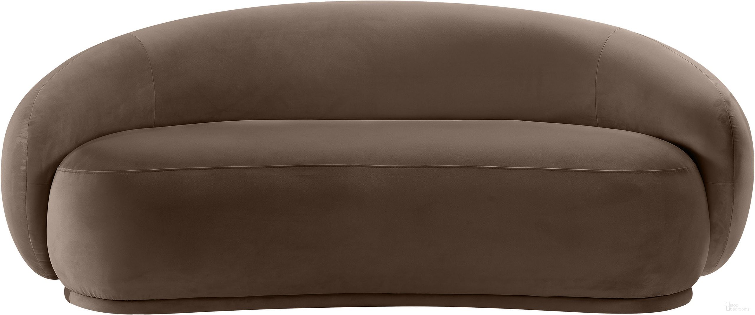 Emery Velvet Loveseat In Brown Velvet