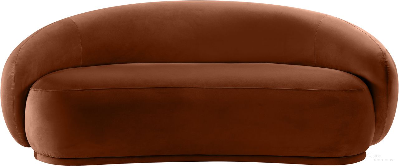 Emery Velvet Loveseat In Cognac Velvet