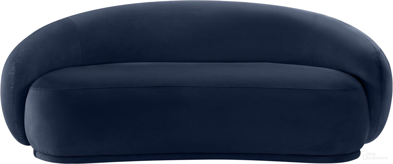 The appearance of Emery Velvet Loveseat In Navy Velvet designed by Meridian in the modern / contemporary interior design. This navy velvet piece of furniture  was selected by 1StopBedrooms from Emery Collection to add a touch of cosiness and style into your home. Sku: 44044Navy-L. Material: Velvet.