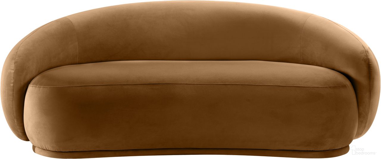 The appearance of Emery Velvet Loveseat In Saddle designed by Meridian in the modern / contemporary interior design. This saddle piece of furniture  was selected by 1StopBedrooms from Emery Collection to add a touch of cosiness and style into your home. Sku: 44044Saddle-L. Material: Velvet.