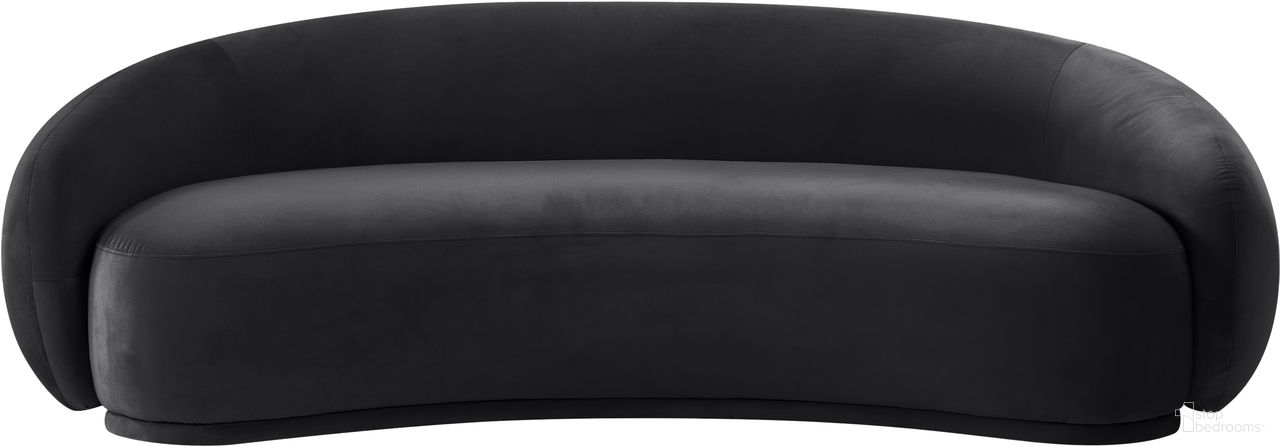 Emery Velvet Sofa In Black Velvet