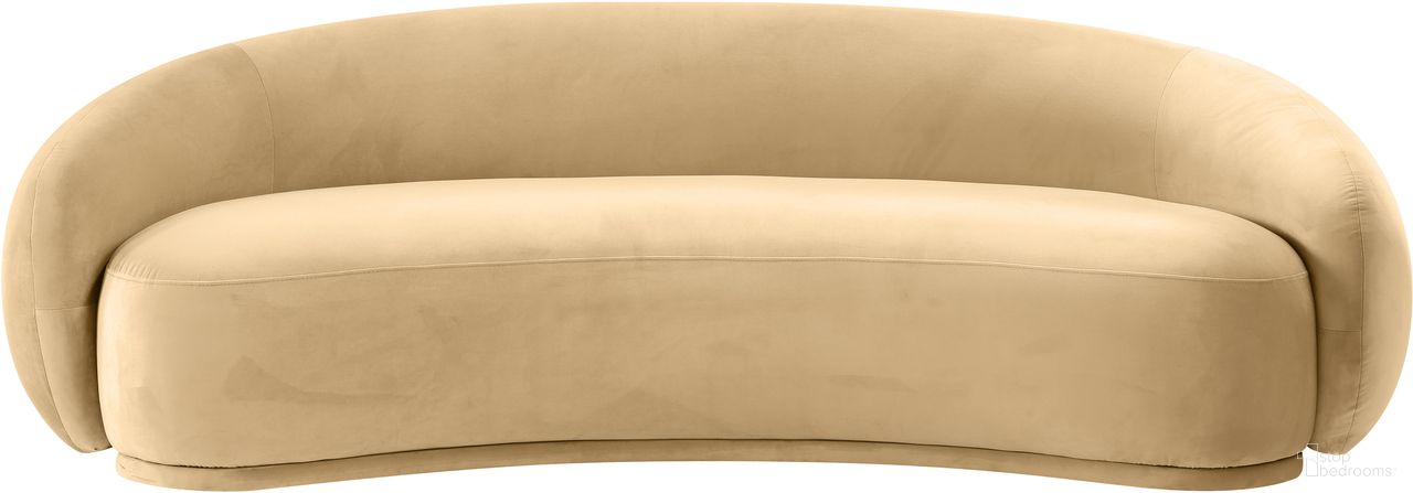 The appearance of Emery Velvet Sofa In Camel designed by Meridian in the modern / contemporary interior design. This camel piece of furniture was selected by 1StopBedrooms from Emery Collection to add a touch of cosiness and style into your home. Sku: 44044Camel-S. Material: Velvet.