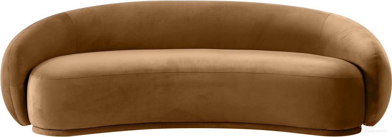 Emery Velvet Sofa In Saddle