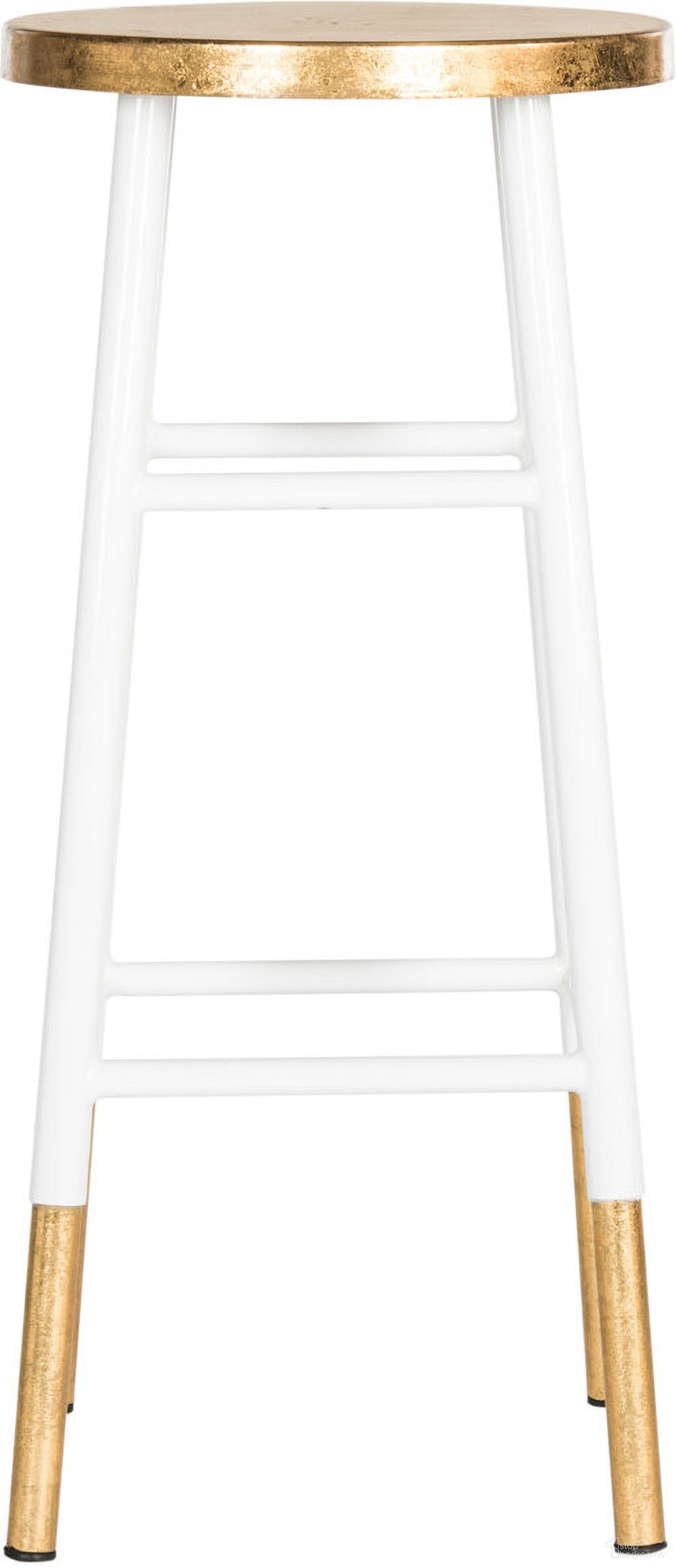 Emery White and Dipped Gold Leaf Bar Stool
