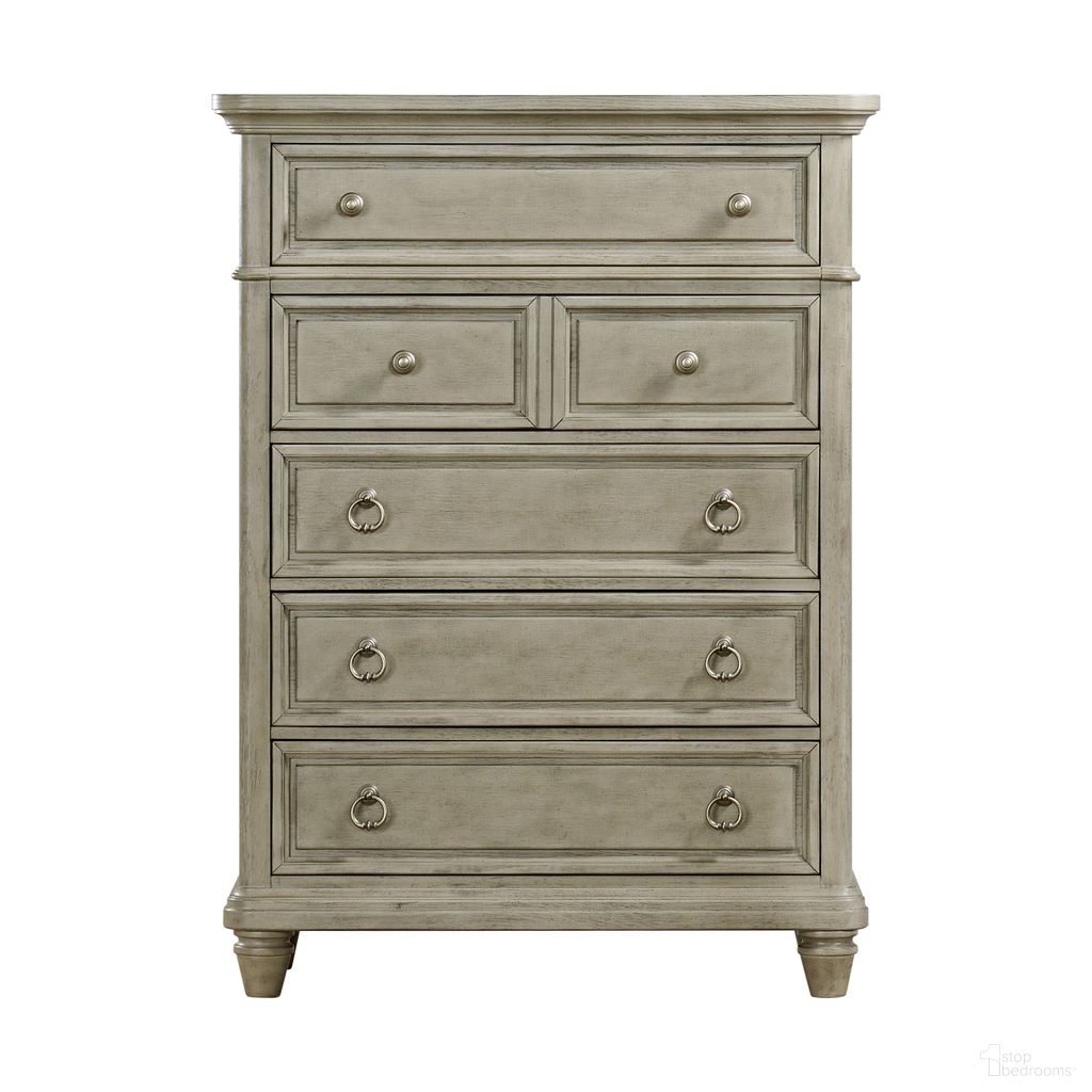 The appearance of Emiko 5-Drawer Chest In Light Grey designed by Picket House in the traditional interior design. This light grey piece of furniture was selected by 1StopBedrooms from Emiko Collection to add a touch of cosiness and style into your home. Sku: B-11360-3-CH1. Material: Oak.