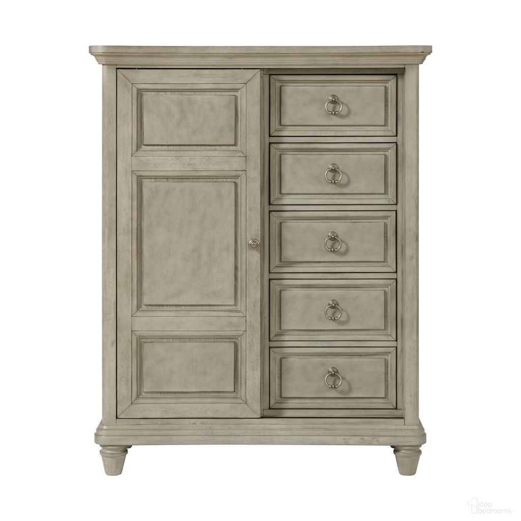 The appearance of Emiko 5-Drawer Door Chest In Light Grey designed by Picket House in the traditional interior design. This light grey piece of furniture was selected by 1StopBedrooms from Emiko Collection to add a touch of cosiness and style into your home. Sku: B-11360-3-CH2. Material: Oak.