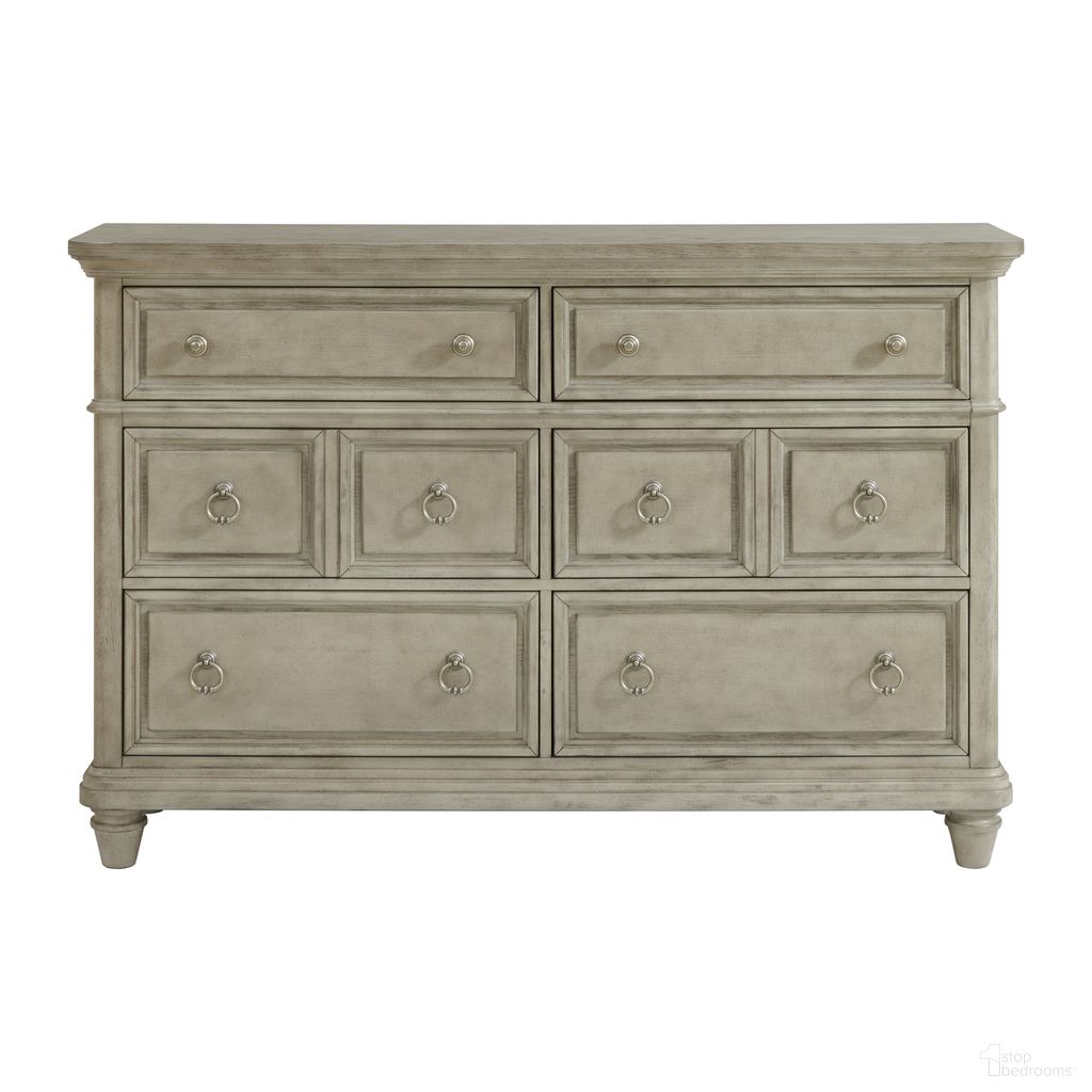 The appearance of Emiko 6-Drawer Dresser In Light Grey designed by Picket House in the traditional interior design. This light grey piece of furniture  was selected by 1StopBedrooms from Emiko Collection to add a touch of cosiness and style into your home. Sku: B-11360-3-DR. Material: Oak.