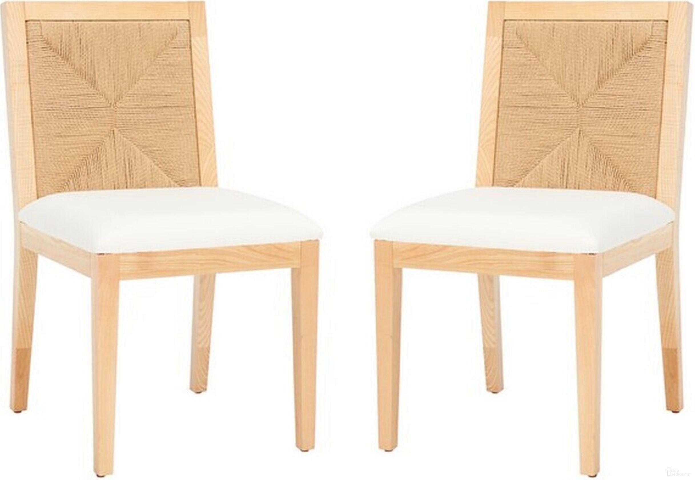 The appearance of Emilio Woven Dining Chair In Natural designed by Safavieh Couture in the modern / contemporary interior design. This natural piece of furniture  was selected by 1StopBedrooms from Emilio Collection to add a touch of cosiness and style into your home. Sku: SFV4123B-SET2. Material: Wood. Chair Type: Side Chair.
