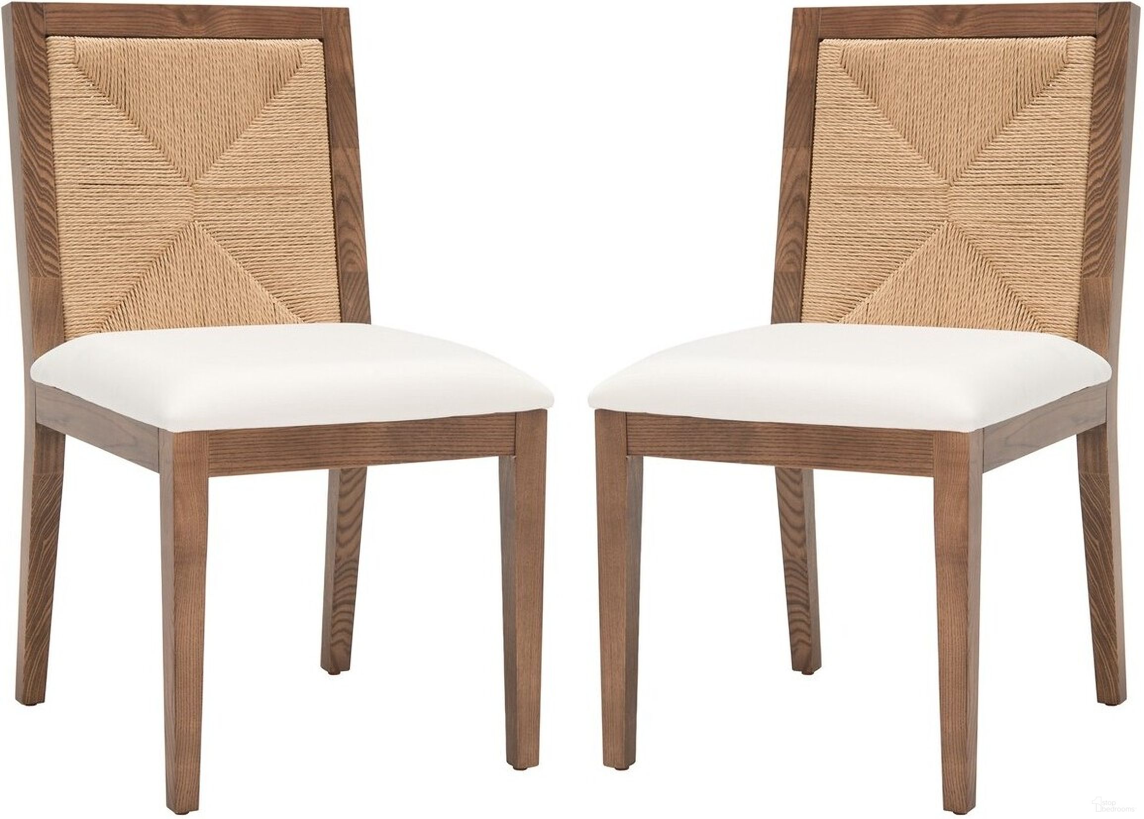 Emilio Woven Dining Chair In Walnut And Natural