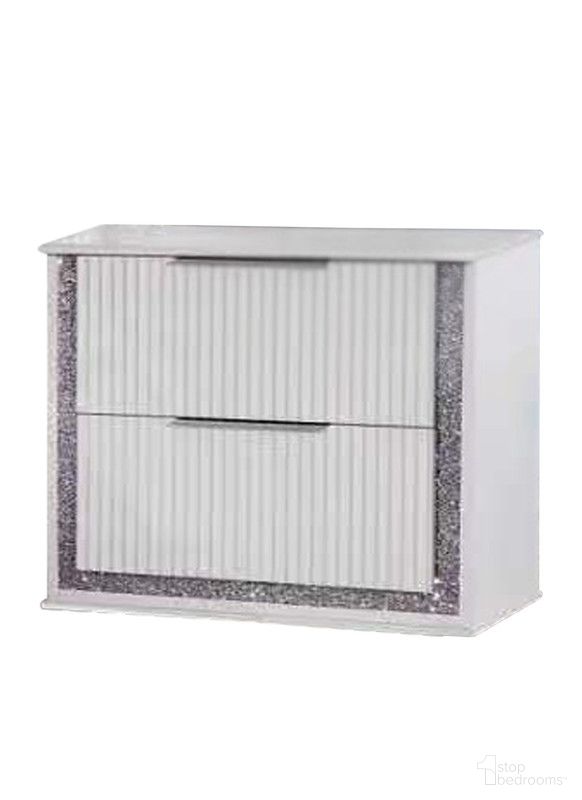 The appearance of Emily 2 Drawers Nightstand In White designed by Best Quality Furniture in the glam interior design. This white piece of furniture was selected by 1StopBedrooms from Emily Collection to add a touch of cosiness and style into your home. Sku: B870-N. Material: MDF.