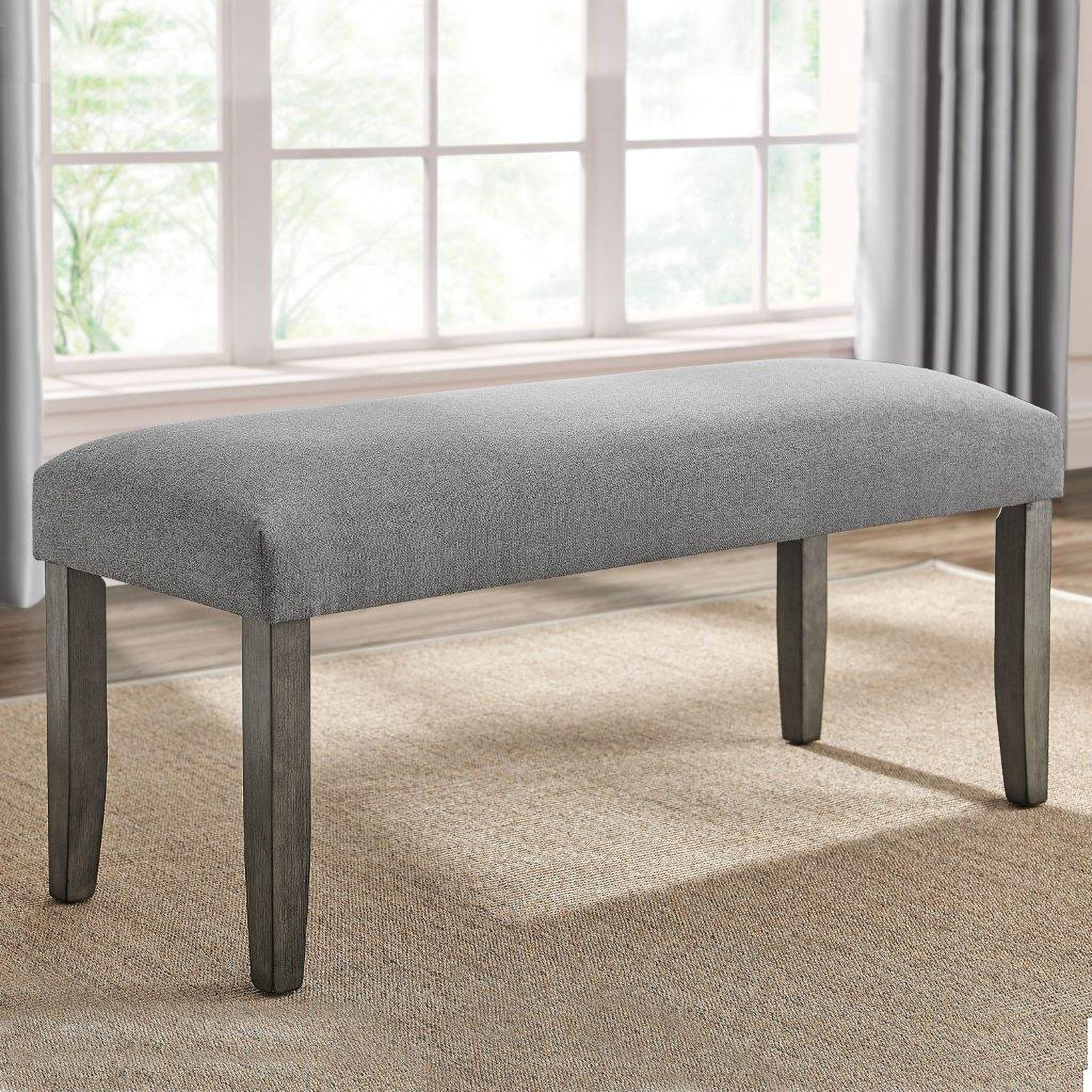 The appearance of Emily Backless Bench designed by Steve Silver in the transitional interior design. This light grey piece of furniture  was selected by 1StopBedrooms from Emily Collection to add a touch of cosiness and style into your home. Sku: EM500BN. Material: Wood.