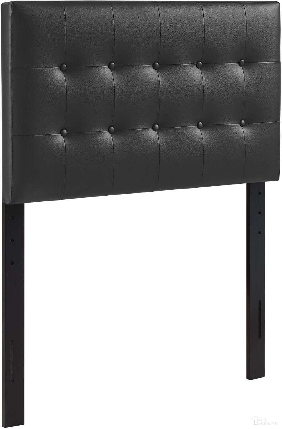 The appearance of Emily Black Twin Upholstered Vinyl Headboard designed by Modway in the modern / contemporary interior design. This black piece of furniture  was selected by 1StopBedrooms from Emily Collection to add a touch of cosiness and style into your home. Sku: MOD-5177-BLK. Bed Size: Twin. Material: MDF.