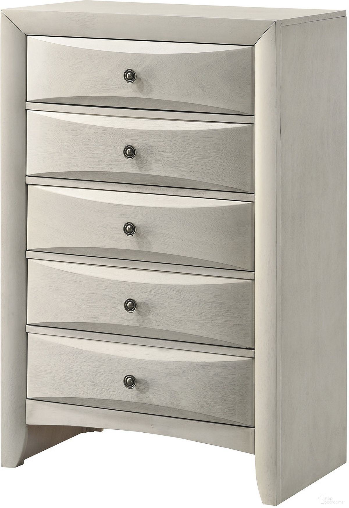 The appearance of Emily Chest In White designed by Crown Mark in the transitional interior design. This white piece of furniture  was selected by 1StopBedrooms from Emily Collection to add a touch of cosiness and style into your home. Sku: B4255-4. Material: MDF.