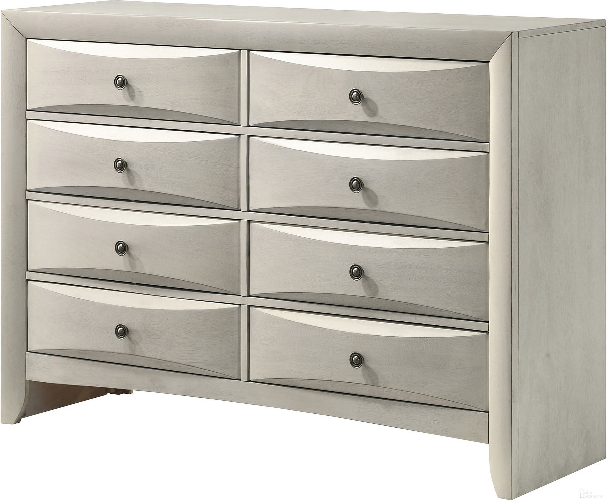 The appearance of Emily Dresser 8 Drawers In White designed by Crown Mark in the transitional interior design. This white piece of furniture was selected by 1StopBedrooms from Emily Collection to add a touch of cosiness and style into your home. Sku: B4255-1. Material: MDF.