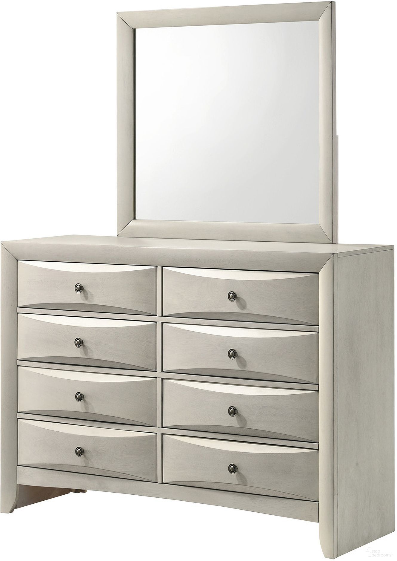 The appearance of Emily Dresser Mirror In White designed by Crown Mark in the transitional interior design. This white piece of furniture  was selected by 1StopBedrooms from Emily Collection to add a touch of cosiness and style into your home. Sku: B4255-11. Material: MDF.