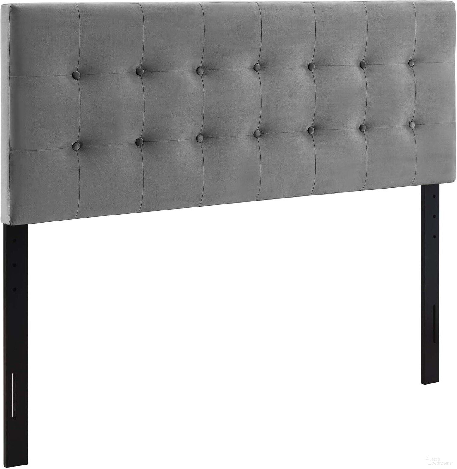 The appearance of Emily Gray King Biscuit Tufted Performance Velvet Headboard designed by Modway in the modern / contemporary interior design. This gray velvet piece of furniture  was selected by 1StopBedrooms from Emily Collection to add a touch of cosiness and style into your home. Sku: MOD-6117-GRY. Bed Size: King. Material: MDF.