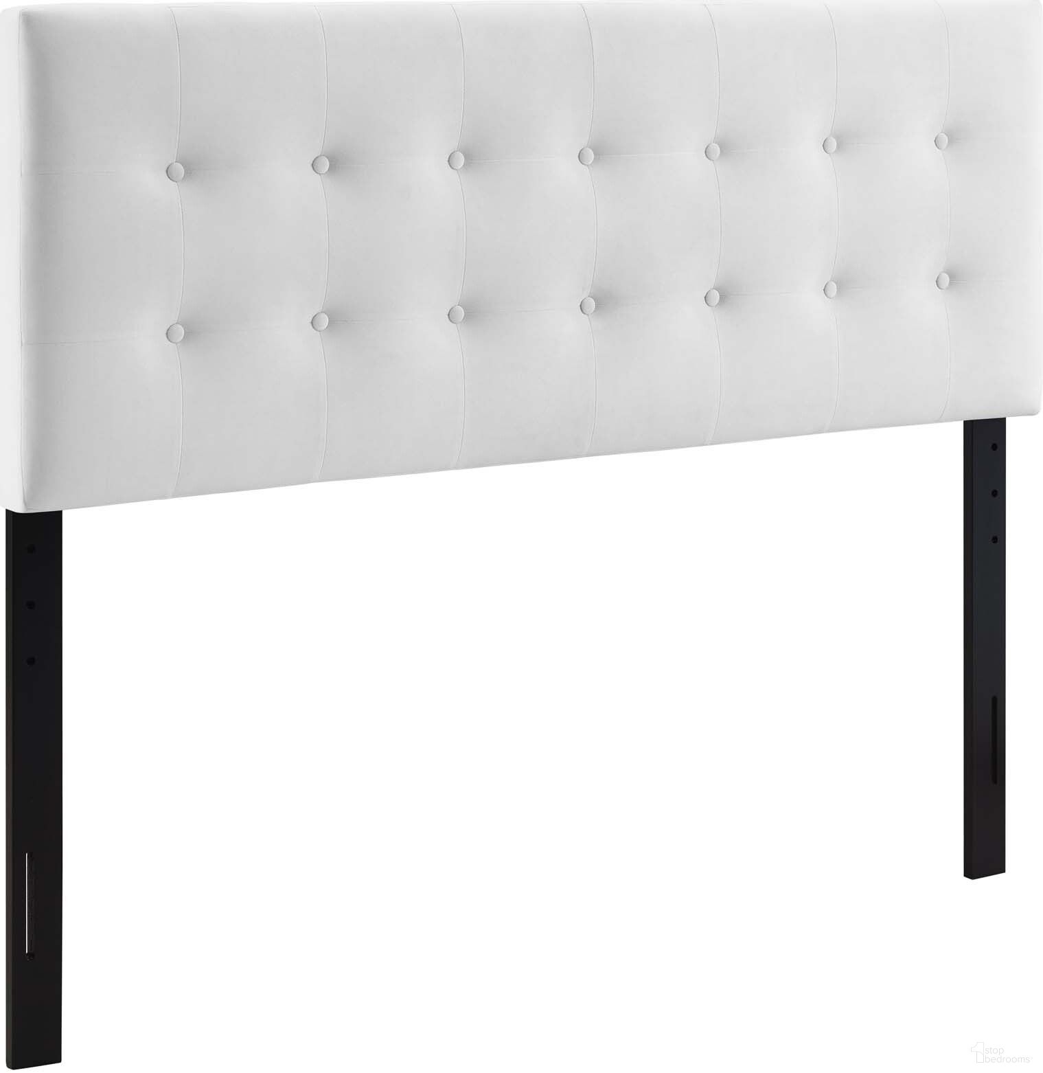 Emily White King Biscuit Tufted Performance Velvet Headboard