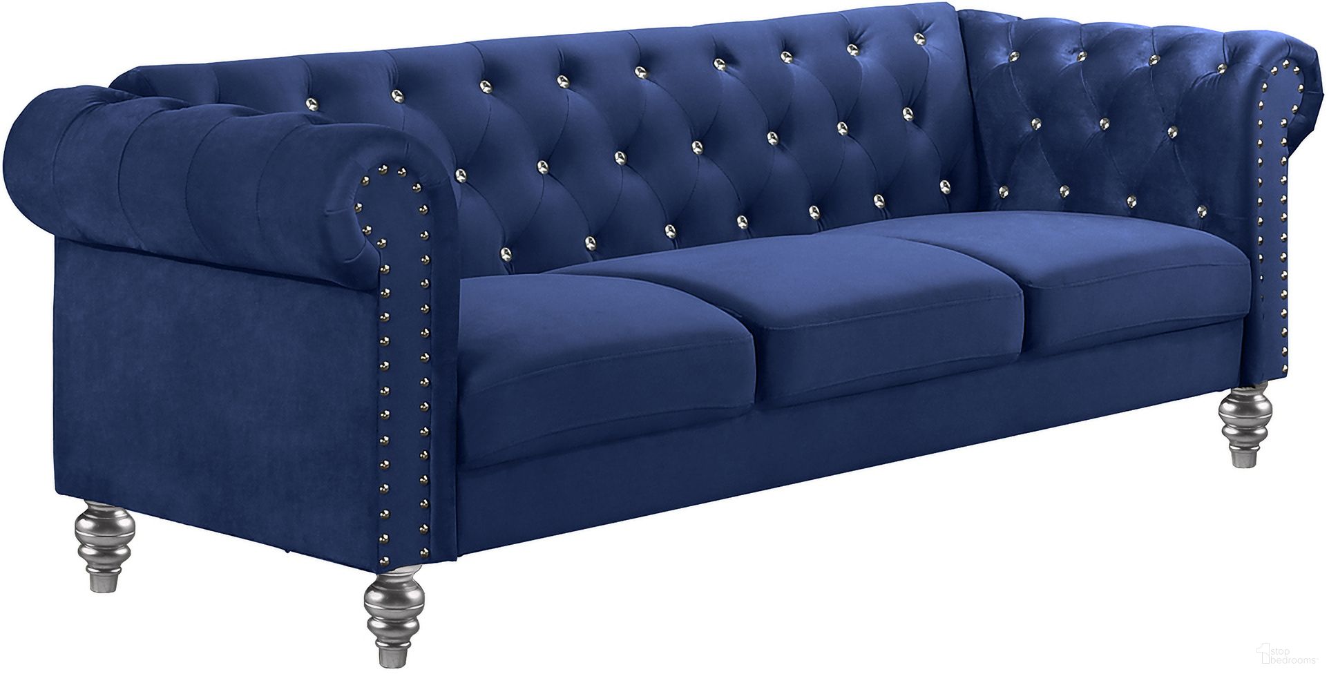 The appearance of Emma Crystal Sofa In Royal Blue designed by New Classic in the traditional interior design. This blue piece of furniture was selected by 1StopBedrooms from Emma Collection to add a touch of cosiness and style into your home. Sku: UKD13-30-BLUC. Material: Fabric.