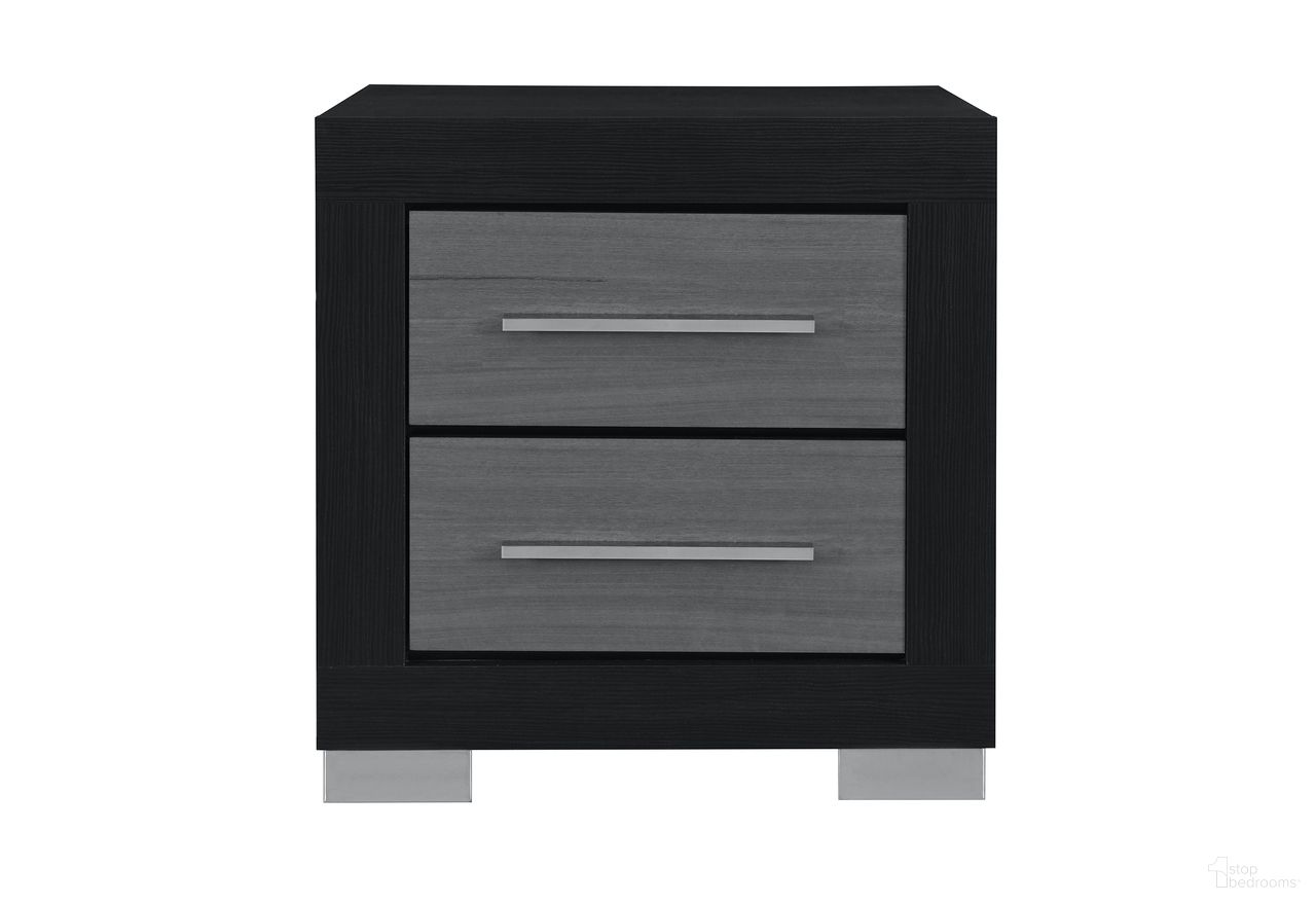 The appearance of Emma Nightstand In Black and Grey designed by Global Furniture USA in the modern / contemporary interior design. This black/grey piece of furniture was selected by 1StopBedrooms from Emma Collection to add a touch of cosiness and style into your home. Sku: EMMA-BLACK/GREY-NS. Material: Chip Board.